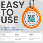 Cat Tags Personalized Small, QR Code Cat Name Tags for Kitten Collar, Scan Location Alerts, Orange S