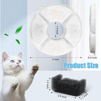 12 Pack Cat Water Fountain Filter, 8 Pcs Cat Fountain Filters Replacement & 4 Pcs Pre-Filter Sponges for 81oz / 2.4L Round Automatic Pet Water Fountain Dog Dispenser, 3-Filtration System