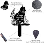 Custom Cat Memorial Grave Marker Stake Personalized Cat Memorial Garden Stake Pet Loss Sympathy Gift Outdoor Memorial Engraved Sign Cat Headstones Metal Sign Pet Plaque Yard Stake
