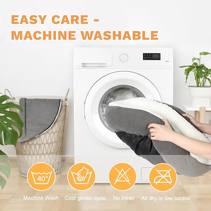 23" Covered Cat Bed Cave for Indoor Cats and Small Dogs - Enclosed Cozy Pet Bed with Hooded Roof for Added Security & Warmth, Washable & Removable Cushion, Anti-Slip Bottom Cat House, Gray