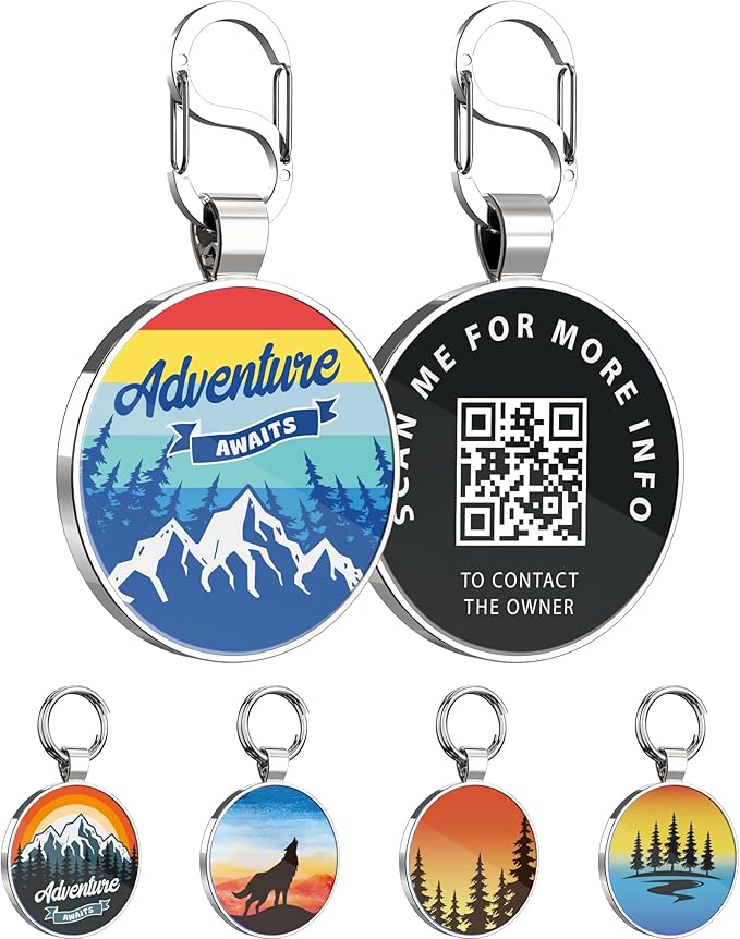 Personalized Dog Tags - Custom QR Code Pet ID Tags - Smart Pet Location Alerts