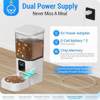 Automatic Cat Feeder with Slow Feed: 5G WiFi Automatic Dog Feeder with Smart APP Control, Auto Cat Food Dispenser with Alexa for Multiple Pets, Detachable for Easy Cleaning - 29 Cup（7L）