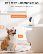 FOSCAM 3K 5MP WiFi Pet Cameras for Home Security, 2.4GHz Indoor Camera Baby Monitor with 360° Pan Tilt, 2-Way Audio, 20X Digital Zoom, Night Vision, AI Human Detection, Cloud & SD Card Storage