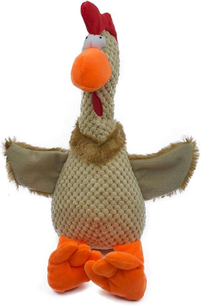 Squeaky Plush Dog Toys, Chicken Turkey Plush Puppy Toys, Interactive Dog Toys for Small, Middle, and Big Dogs (Rooster)
