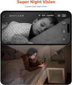 owltron Indoor Security Camera 2K, 2.4GHz WiFi Cameras for Home Security Baby Monitor Camera with Motion/Cry Detection, Pet & Dog Cam with Phone App, Night Vision, 2-Way Audio, Works with Alexa