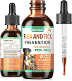 Oral Flea and Tick Support for Dogs and Cats, Natural Dog Flea and Tick Defense, Cat Flea Drops Supplements with Vitamin for Pets - All Breeds and Ages - Bacon