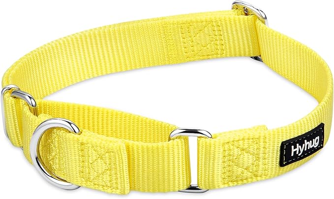 Hyhug Martingale Collar for Dogs Large Yellow |Escape - Proof Heavy Duty Nylon Durable No Pull, Ideal for Training & Daily Walks