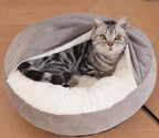 Heated Cat Bed for Indoor Cats and Small Dogs,Automatic Constant Temperature Heating, Anti-Slip Bottom and Machine Washable