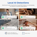 IMILAB C30 Dual Security Camera Indoor, 3K+3K Lens Pet/Baby Monitor Camera, 360° Home/Room Cam for Bedroom, Cry/Smoke/Fire/Person Alerts, App Control, Plug-in 5G WiFi Cam, Wall Mount, No Monthly Fee