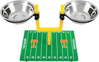 NCAA Tennessee Volunteers Goalpost Dog Feeder – Adjustable Elevated Dog Bowls with Stand, 2 Stainless Steel Bowls, Non-Slip Rubber Feet, Raised Pet Feeder for Large & Small Dogs