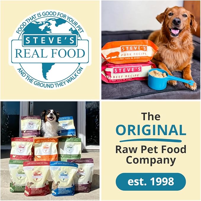 Steve's Real Food Freeze-Dried Raw Nuggets - White Fish Recipe - Raw Pet Food for Dogs and Cats - 20 oz