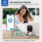 PAPIFEED Smart Automatic Cat Feeders: WiFi Pet Feeder with APP Control for Remote Feeding, Detachable for Easy Clean, Automatic Cat Food Dispenser with Alexa,1-10 Meals Per Day for Dog (6L/25Cup)