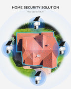 Hiseeu Solar Wireless Security Camera Outdoor, 2.4G & 5G WiFi,Color Night Vision, 360° View, Pan & Tilt, 100% Wire-Free Add on Cam Compatible with 100% Wireless Home Security Camera System