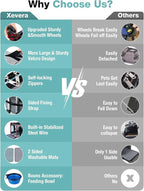 Dog Cat Carrier with Wheels, Airline Approved Pet Carrier for Cats Dogs 15lbs 20 lbs with Double-Sided Mat, Safety Leash and Shoulder Strap, Grey