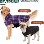 Kuoser Warm Dog Coat, Waterproof Dog Jacket for Extra Large Dogs, Adjustable Durable XXL Doggie Winter Coat Reversible Puppy Cold Weather Apparel from Small to Large Breed, Purple XXL