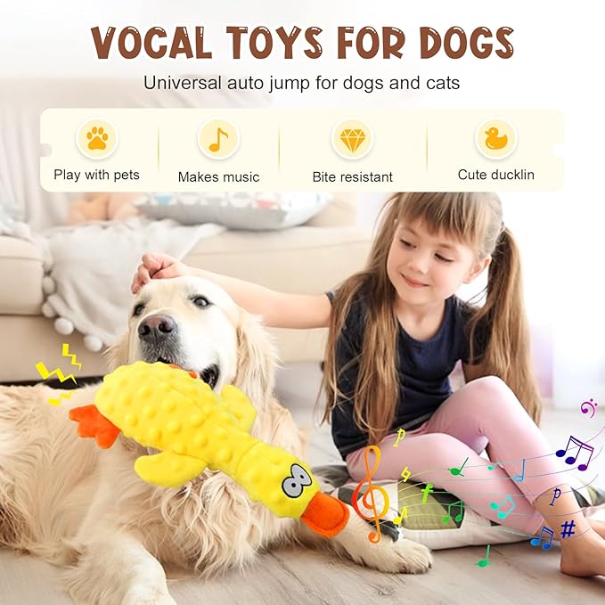 Quack-Quack Duck Dog Toy,Durable Plush Chew Toy with Sounds,Stuffed Plush Calming Duck Dog Toy for Indoor Puppies and Senior Pups (A-Purple, Small)