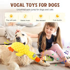 Quack-Quack Duck Dog Toy,Durable Plush Chew Toy with Sounds,Stuffed Plush Calming Duck Dog Toy for Indoor Puppies and Senior Pups (A-Purple, Small)