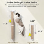 SVD.PET Cat Scratching Post Wall Mounted, 37.5" Tall Cat Scratcher for Wall with Hanging Toys, Jute Cat Wall Scratcher for Large Cats Indoor Cat Wall Furniture