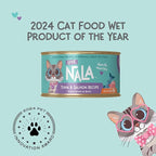 LOVE, NALA - Natural Adult Cat Wet Food - FLAKED Tuna and Salmon in Broth- Grain Free, Non-GMO, Lean Protein, Omega 3, Added Minerals & Vitamins - 12 Pack 2.4 lbs.