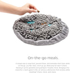 Pet Parents Forager Bowls, Slow Feeder Dog & Cat Bowls with SoftSnout™ & Non-Slip Backing, Portable Pet Puzzle Toys & Snuffle Mats, 30 oz, Modern Grey (Meadow Ponds)