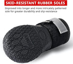 QUMY Dog Shoes for Large Dogs, Medium Dog Boots & Paw Protectors for Winter Snowy Day, Summer Hot Pavement, Waterproof in Rainy Weather, Outdoor Walking, Indoor Hardfloors Anti Slip Sole Black Size 8