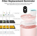 Ceramic Cat Water Fountain,Cat Water Fountain Cordless Automatic with Ultra-Quiet Pump and 4 Filter for Cats, Dogs, Multiple Pets