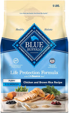 Blue Buffalo Life Protection Formula Puppy Dry Dog Food with DHA and ARA, Made with Natural Ingredients, Chicken & Brown Rice Recipe, 5-lb Bag