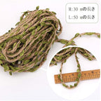 Hemp Rope for Cat Scratch Post Tree Replacement - Cat Scratcher Accessories with Artificial Leaves/Home Vine Ribbon Decoration for Art & Crafts