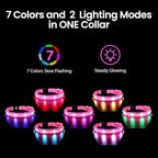 MASBRILL RGB Light Up Dog Collar - Flashing LED, Rechargeable, Water-Resistant, Glow Up Night Walking Collar for Small to Large Dogs
