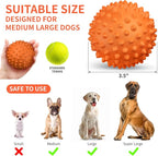 Apasiri Peanut Flavor Dog Ball, Indestructible Dog Toy for Aggressive Chewers, Large Breed, Squeaky, Rubber, Orange