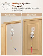 Laser Interactive Cat Toys, LED Light, 8 PCS Replacement Teaser with Bell Refills, Feather & Mouse Cats Toy, Hanging Cat Toys for Indoor Cats, for Bored Adult Kitten Exercise, Silver