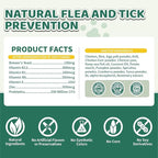 Flea and Tick Prevention for Cats Chews, 500 Crunchy & Creamy Flea Chews, Cat Flea Chewables with Probiotics - Skin & Coat Support - Fleas & Tick Supplement for Cats Kittens - Natural Chicken Flavor
