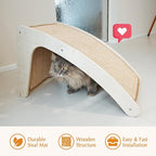 PETKARAY Cat Scratcher, Sisal Cat Scratch Pad, Curved Scratching Board for Indoor Kitty, Floor Mounted Scratcher with Mouse Toy Catnip