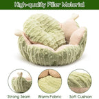 Hollypet Calming Cat Beds for Indoor Cats - Cute Cactus Pet Beds, Fluffy Puppy Bed, Non-Slip Extra Small Dog Bed, Green