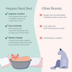 Hepper Cat Nest - Washable Cat Bed with Removable Fluffy Fleece Liner - Cozy Comfy Calming Bed Round Shape - Cat Warming Bed - Donut Bed Desk Ready - Small Bed for Indoor Cats (Grey/Grey)