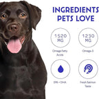 Fish Oil for Dogs - Omega 3 for Dogs from Alaskan Salmon, Cod & Krill Oil - EPA DHA Fatty Acids - Less Shedding & Itching - Skin, Joint, Immune & Heart Health - Liquid Supplement (32 oz)