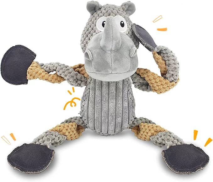 Squeaky Dog Toys for Boredom and Stimulating for Aggressive Chewer Stuffed Interactive Dog Toys for Large Dogs Puppy Toys for Teething Durable Dog Chew Toys