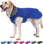 Dogcheer Dog Coat, Christmas Dog Jacket Waterproof Puppy Winter Coat for Cold Weather, Reflective Adjustable Pet Snow Jacket Warm Turtleneck Fleece Sweater for Small Medium Large Dogs - Blue, L
