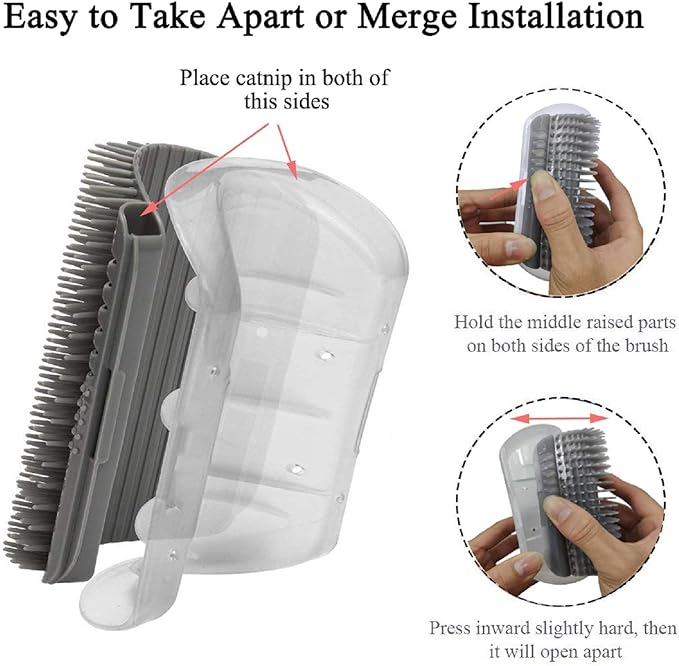 Kingtree Cat Corner Scratcher Self Groomer with Catnip, 2 Pack Softer Cat Face Scratchers Wall Corner Grooming Massage Combs for Long & Short Fur Cats