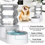 Sfozstra Dog Water Bowl Dispenser: 6L White Lagre Stainless Steel - BPA-Free - Automatic Gravity Pet Water Dispenser for Busy Owners