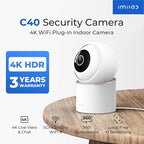 IMILAB C40 4K Indoor Security Camera, Room Camera for Kid/Baby/Pet, 5G WiFi Pan/Tilt Indoor Cam/Person Pet Track, Powerful AI Detection, Color Night Vision, SD/Cloud Storage, Easy Pairing, Plug in.