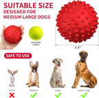 Apasiri Dog Balls Squeaky Dog Toys for Large Dogs, Dog Toys for Aggressive Chewers, Tough Spiky Dogs Ball, Floatable Rubber Pet Toys for Medium Breed, Beef Flavor, Pack of 3
