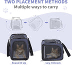‌Petsfit Airline Approved Pet Carrier for Small Cats, 16.5x8.6x11 TSA Approved Carrier, with Removable Dual-Sided Padding (2-Way Placement) - Fits Under Most Airplane Seats, Escape Proof (Navy)
