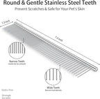 3 PCS Dog Grooming Brush Kit – Self Cleaning Slicker Brush for Shedding Short & Long Haired Dogs & Cats. Removes Loose Fur, Undercoat, Mats, Tangles for Small, Medium & Large Pets. Blue