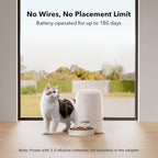 PETLIBRO Automatic Cat Feeder, Battery-Operated Automatic Cat Food Dispenser with 180-Day Life, AIR Cordless Timed Pet Feeder for Cat & Dog, 2L Auto Cat Feeder, White