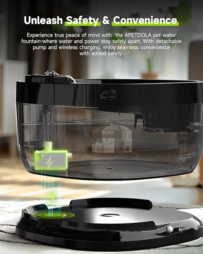 Wireless Dog Water Fountain with 11 Filter, Battery Operated Dog Water Dispenser with Motion Sensor, 237 oz/ 7L Cordless Fountain Water Bowl with 3 Work Modes (Replacement Filters for 2.5 Months)