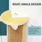 Cat Corner Scratcher, Couch Corner Cat Scratcher, Wood Corner Scratching Post for Wall, 18" Sisal Cat Scratcher for Couch Corner Indoor Cats with Mouse Toy