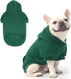 KOOLTAIL Basic Dog Hoodie - Soft & Warm Dog Sweater with Leash Hole and Pocket, Winter Coat, Cold Weather Clothes, Small to Large, Deep Green