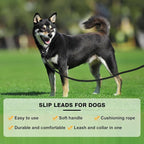 Lynxking Dog Leash Slip Lead Reflective Breathable Rope Comfortable Strong No Pull Slip On Pet Training Lead for Dogs