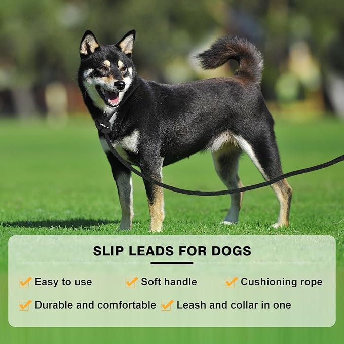Lynxking Dog Leash Slip Lead Reflective Breathable Rope Comfortable Strong No Pull Slip On Pet Training Lead for Dogs